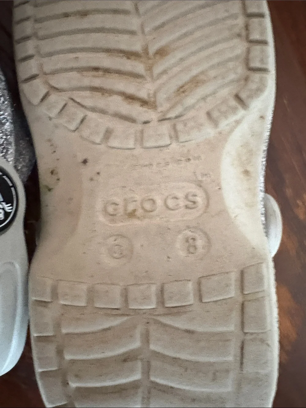 CROCS Classic Clog with Glitter and Jibbitz Charms Size 8